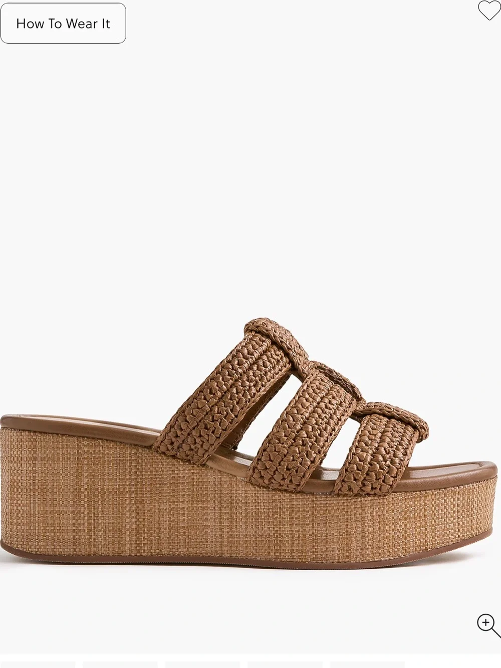 NWOB J. Crew Factory Fisherman flat-form wedges, size 9 Cedar Wood